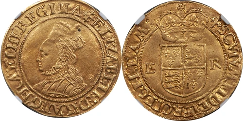 Great Britain Elizabeth I Gold 1/2 Pound Tower mint (1560-61) NGC UNC Details
