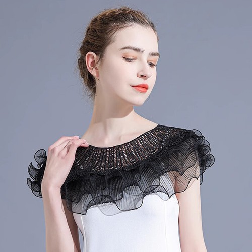 Women Layered Ruffles Lace Bolero Prom Wedding Dress Shawl Shrug Wrap Cover Up - Picture 6 of 19
