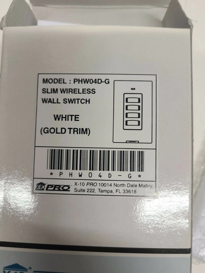 X-10 Pro Slim Wireless White/Gold Wall Switch PHW04D - NEW - Image 3 of 3