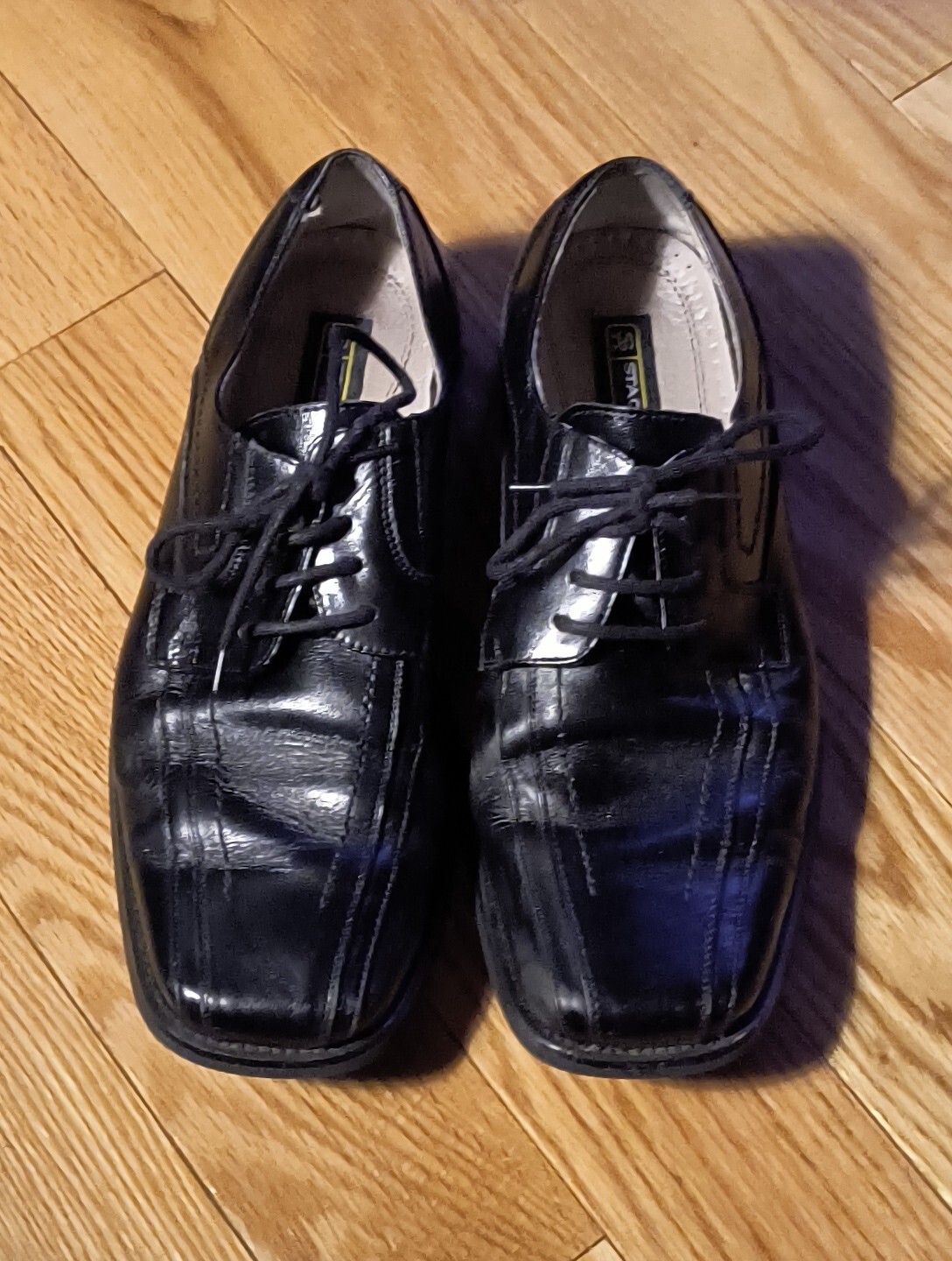 SAOLA Scarpe eleganti Stacy Adams uomo 8 M Oxford pelle nera casual punta quadrata stringate