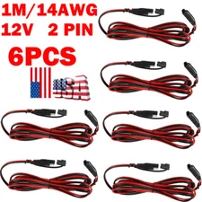 6x 14AWG SAE To SAE Battery Cable Terminal Connector Harness Extension Cord NEW
