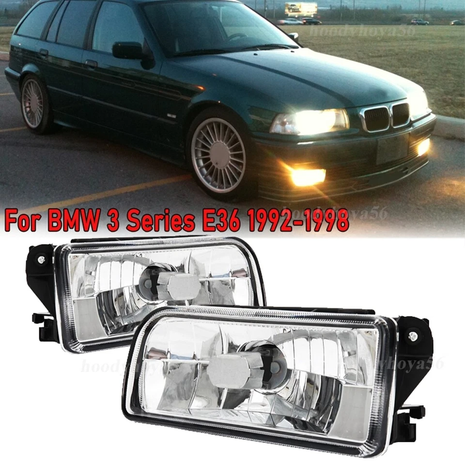 Lente antiniebla de repuesto carcasa transparente para 92-98 BMW E36 318i 318ti 323i 328i Foto 2 de 4