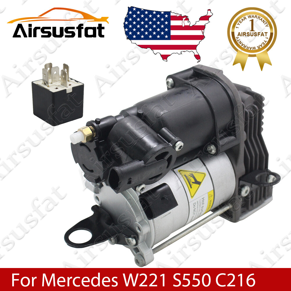 For Mercedes W221 S550 C216 CL550 Air Suspension Compressor w/Relay 2213201604