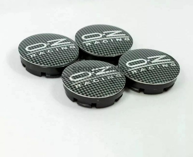 4 Pcs OZ O.Z Racing Carbon Fiber Style 56mm/52mm JDM F1 BLACK Wheel