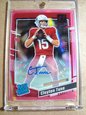 2023 Clayton Tune Clearly Donruss Pink Rated Rookie Autograph RC /15 🔥🔥🔥