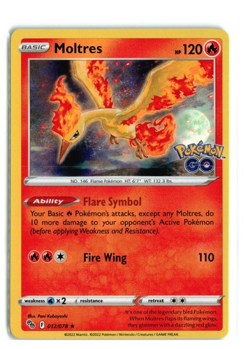 Pokémon TCG Moltres Pokemon GO 012/078 Holo Rare | eBay