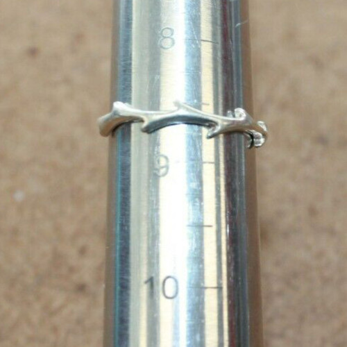 Signed AV Sterling Silver Thorned Stackable Band … - image 6
