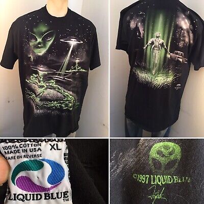 vintage USA製　LIQUID BLUE 宇宙人 Tシャツ