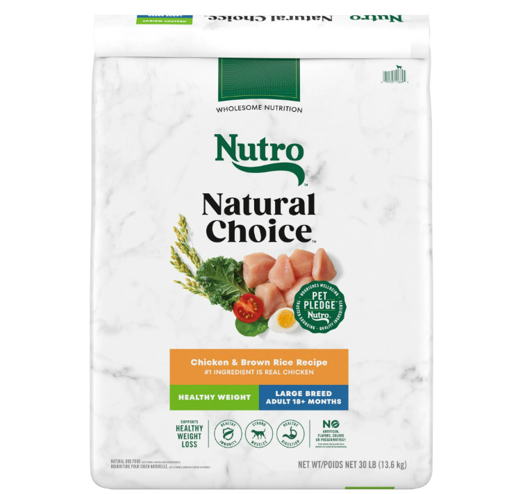Nutro Choice Large Breed Healthy Weight Dry Dog Food, Chicken & Brown Rice 30 lb
