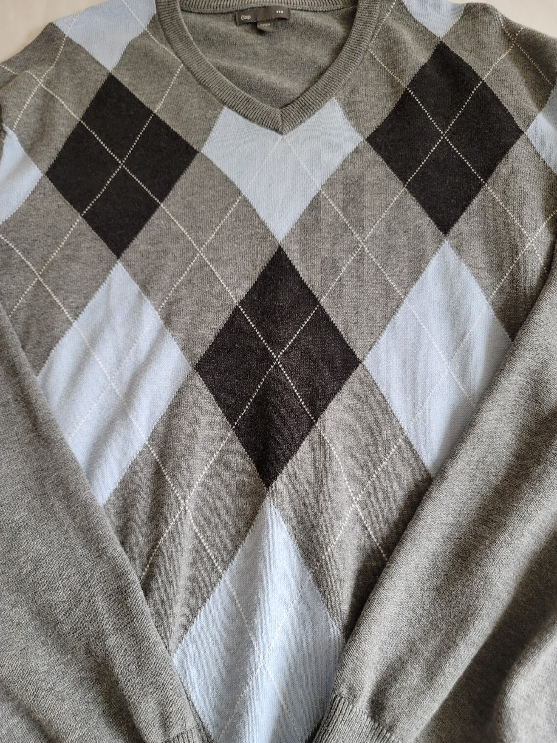 Gap Sweater Men XL Gray Pattern Pullover Long Sle… - image 4