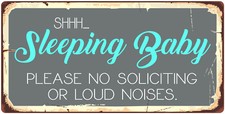 1019HS Sleeping Baby Please No Soliciting Or Loud Noises 5"x10" Hanging Sign