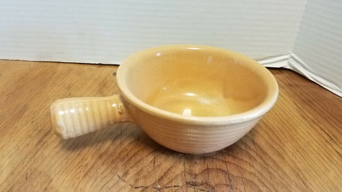 Tazón de sopa de chile vintage con mango marrón miel hoja de arce cerámica - Imagen 4 de 5