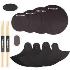 Drum Mute Pads Set 11 Pieces With Cymbal Pad + Hi hats Set Pad Foam Drum Sile...