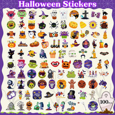 Halloween Stickers, 100 Pieces Halloween Party Favors, Kids Crafts Supplies