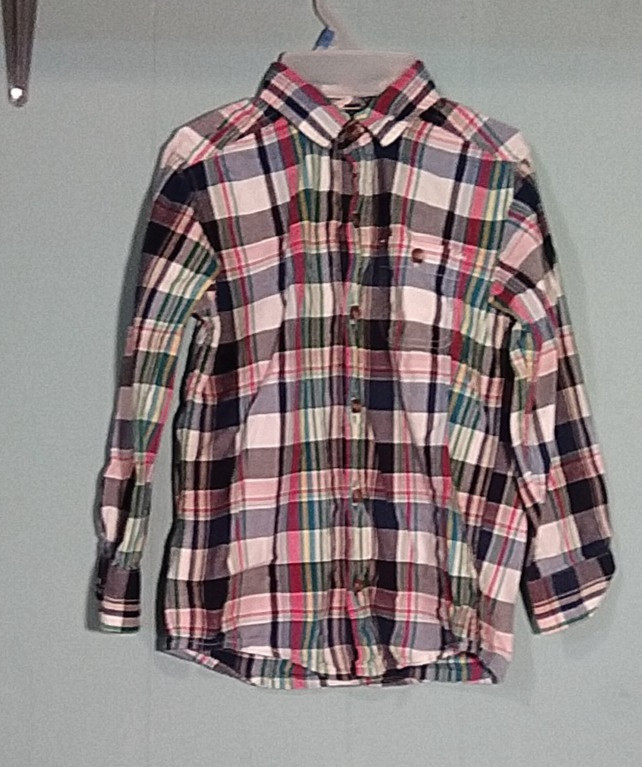 The Children's Place Button Up Long Sleeve Boys Shirt Size S Small 5/6 Plaid