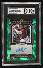 2023 Prizm Potential Penmanship Green Ice Jordan Lawlar SGC 10 GEM Auto 1bk5