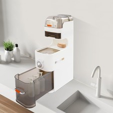 Armadio portaoggetti bagno 2 livelli organizer slim con 4 pulegge