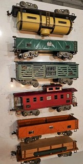 6 American Flyer Prewar Standard Gauge Freight Cars