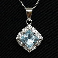 World Class 1.35ctw Swiss Topaz & White Sapphire 925 Sterling Silver Pendant