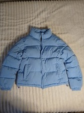 FOREVER 21 Women's Blue Puffer Jacket Padded Full Zip Long Sleeve Short Sz M
