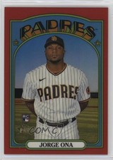 2021 Topps Heritage High Number Chrome Red Border Refractor /372 Jorge Ona 05nw