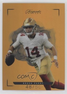 2022 Keepsake Football Edition Orange 48/50 Brock Purdy #4 Rookie RC 0s3