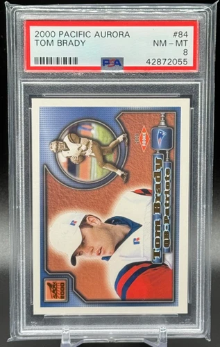 2000 Pacific Aurora - Tom Brady #84 Rookie RC - PSA 8