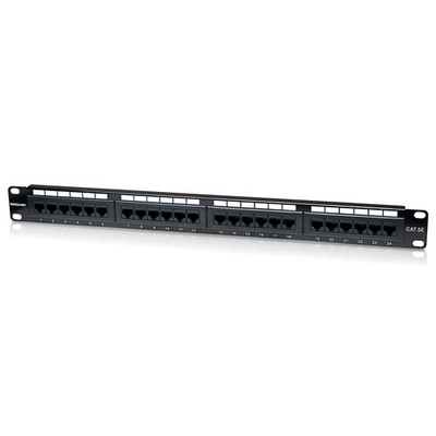 Intellinet 24 Port Cat5e Network Patch Panel Wall Mount  1U Rack Height -