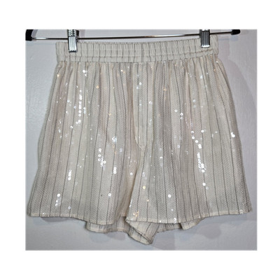 Alexander Wang Crystal Embellished Sequin Striped Dress Shorts White Women s XS