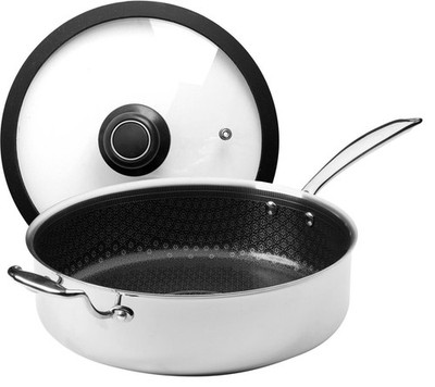 Black Cube Ceramic Nonstick Saut Pan Induction Metal 11 Inch Standard Kitchen