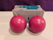 2 Vintage Partylite Raspberry Ball Candles Q3628