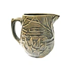 Vintage 1930's Nelson McCoy Pottery Dark Green Water Lily Pitcher # 124 USA