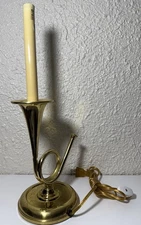 VTG Bombay Company Brass Candle Lamp Trumpet Collectible Table Lamp Christmas 92