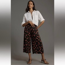 ANTHROPOLOGIE Maeve Floral Printed Wide Leg High Rise A-Line Culottes XXP