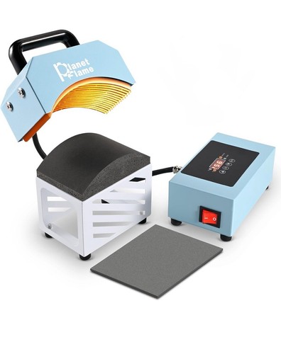 PlanetFlame Mini Hat Press Heat Machine for Caps Hats with 5.4" X 3.1" Curved