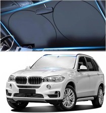 Windshield Sun Shade, Reflective Sunshade for Car Windshield with Mirror Cut-Out