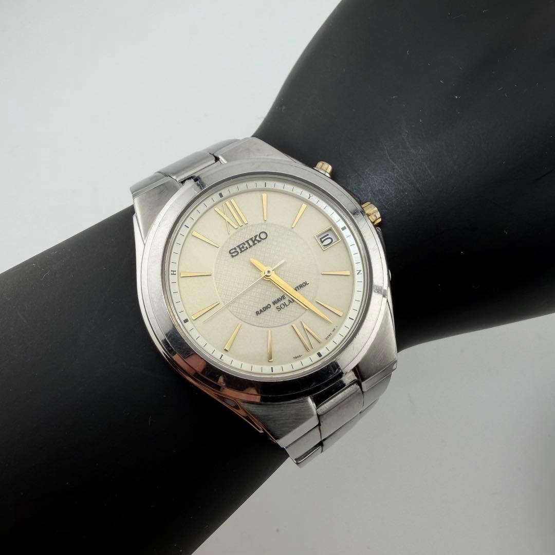 Seiko Spirit 7B42-0AL0 Solar Radio Controlled Mens Watch No Box/Accessories View 2