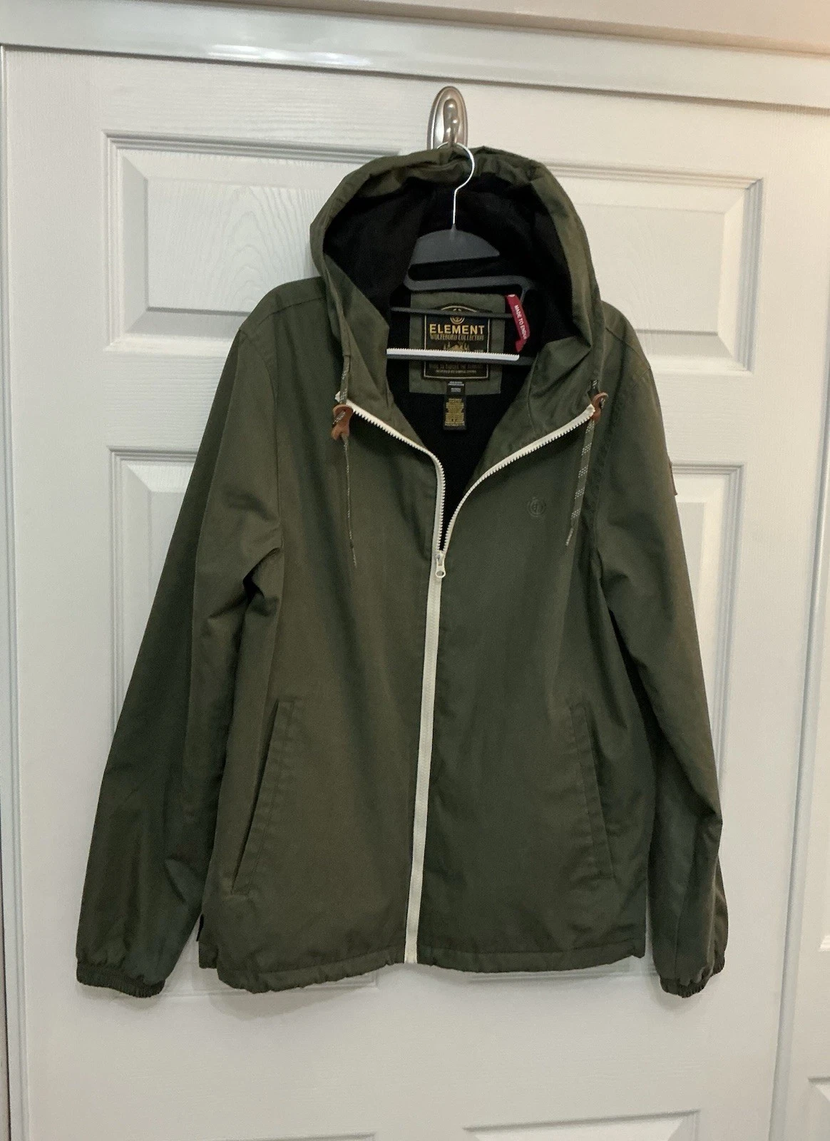 NWOT Element Wolfeboro Collection Lined Snow Ski Zip Jacket Sz LG Olive Green