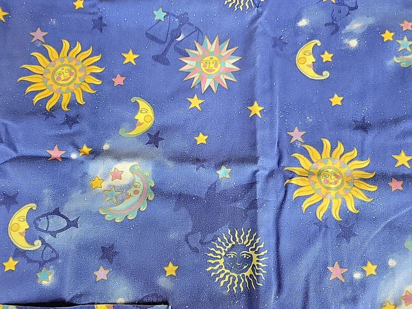 Sun Moon & Stars Simply Basic Blue Medium Scrub T… - image 5