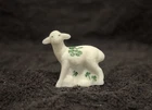 Fenton Milk Glass Lamb Hand Painted Shamrocks Rhinestone Signed by Artist