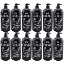 Image of Axe BLACK 3 In 1 Shower Gel 12 X 900Ml XXL Bottle With Dispenser Vegan 12H Care