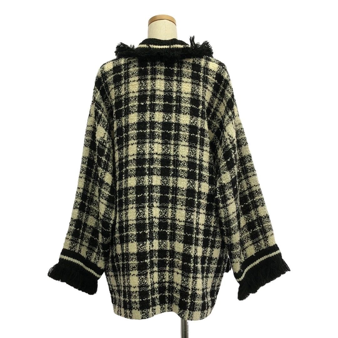 Gucci Collezione Resort 2021AW Check Frange Tweed senza colletto usato0