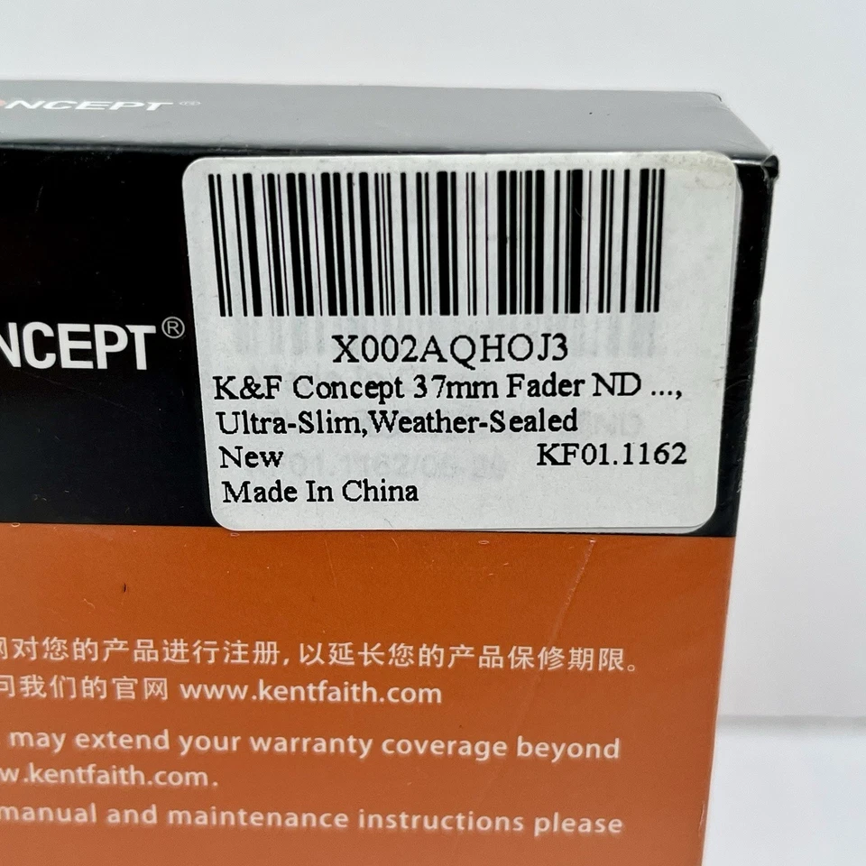K&F Concept 37mm Variable ND Filter ND2–ND32 Camera Lens Filter No X Cross - Image 3 of 4