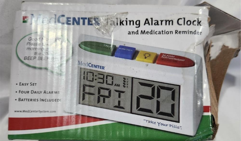 MEDCENTER Talking Alarm Clock, Medication Pill Reminder Cloc