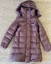 Nike Down Fill Puffer Parka Womens XS Purple Hooded Long Zip Coat 683906-507