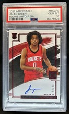2021-22 Panini Impeccable Jalen Green Rookie Auto Asia RC #/88 Rockets PSA 10