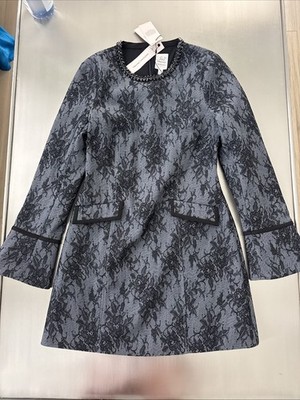 NWT $545 Cinq À Sept Bonded Lace Reina Dress Women's Size 8 Indigo/Black