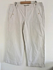 Gap Straight Wide Leg Stiped Chino Crop Pants Cotton Drawstring Size 12