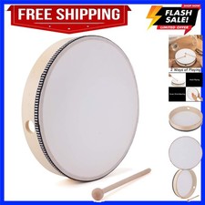 10 Inch Hand Drum with Wooden Drumstick Music Wood Frame Drum Musical Rhythm ...
