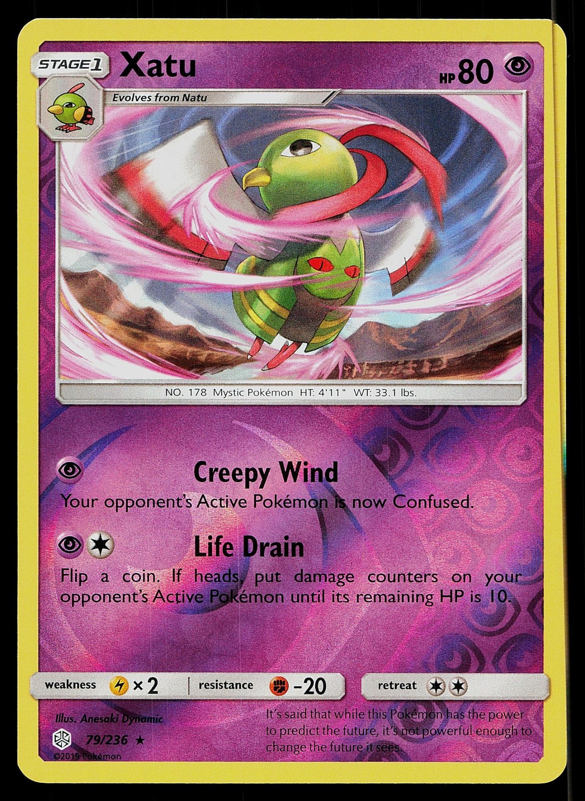 Pokemon Card Cosmic Eclipse Xatu 79/236 Rare Reverse Holo